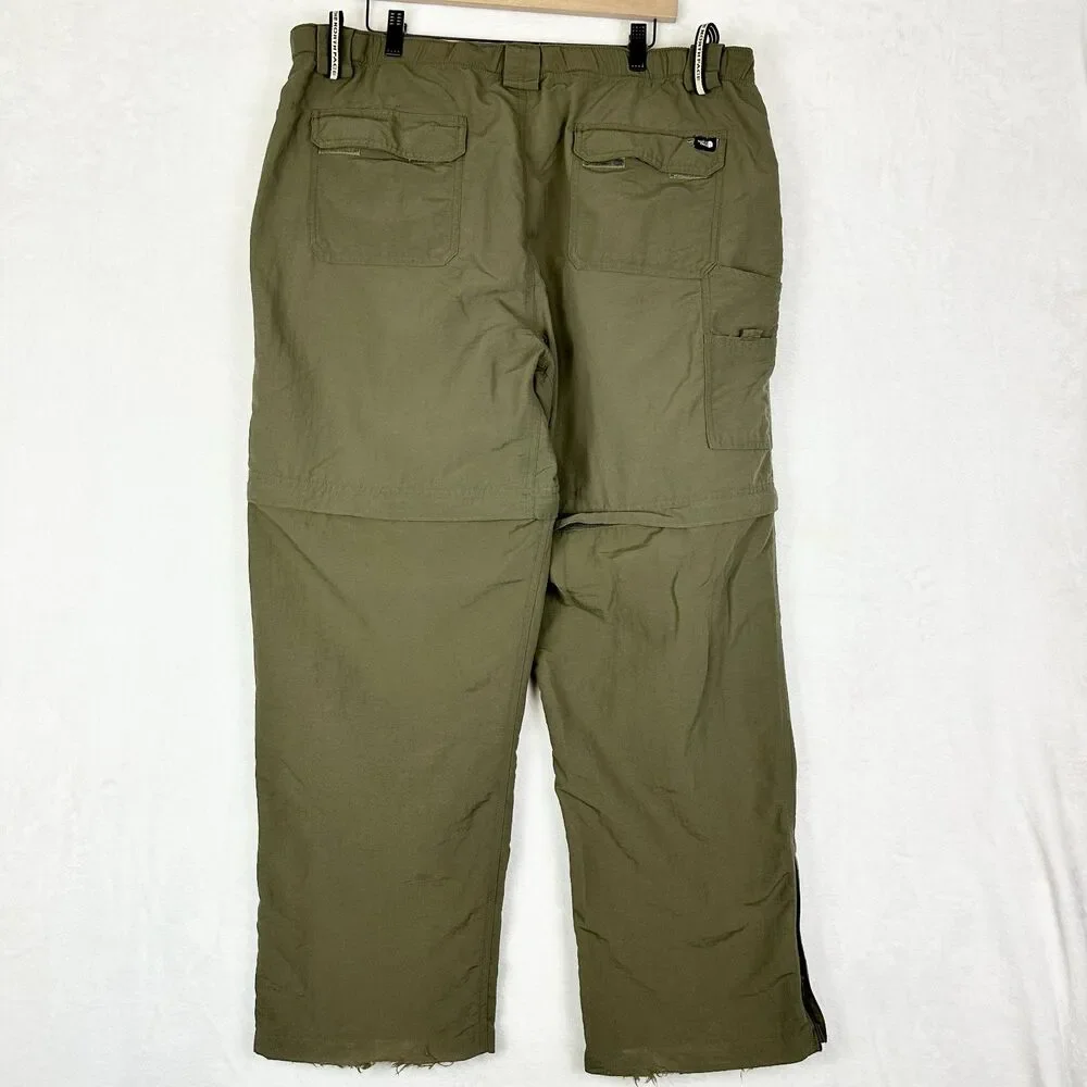 The North Face Men's Convertible Cargo Pants Size XL Green Hiking Outdoor